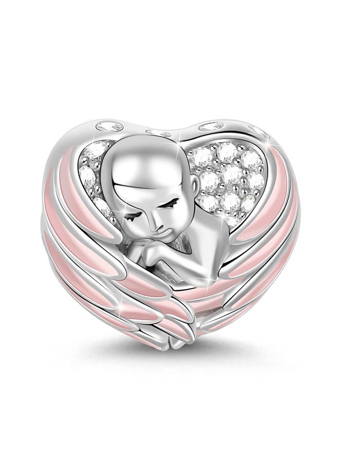 GNOCE Family Charms Show Your Love Mom Dad and Daughter Son Bead Charms 925 Sterling Silver Pendant Fits Bracelet Necklace Jewelry Gifts for Mother and Father - Image 1