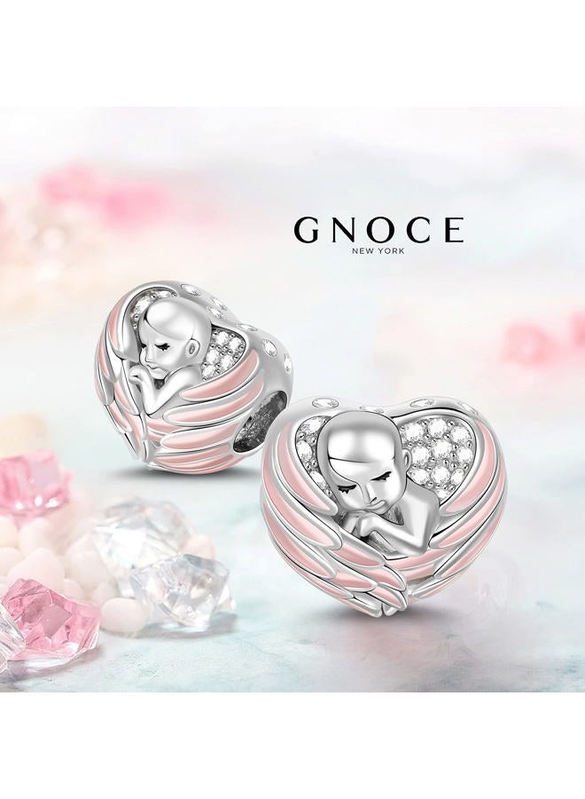 GNOCE Family Charms Show Your Love Mom Dad and Daughter Son Bead Charms 925 Sterling Silver Pendant Fits Bracelet Necklace Jewelry Gifts for Mother and Father - Image 2