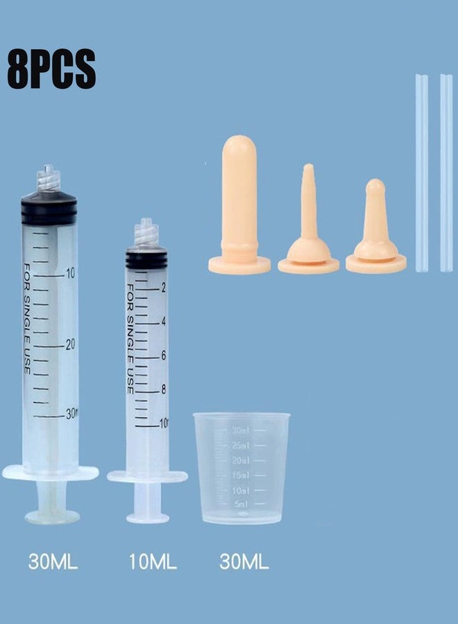 INOCEAN مجموعة إطعام مكونة من 8 قطع، تتضمن محاقن إطعام، وأدوات يدوية لإطعام الطيور والجراء والقطط الصغيرة والهامستر والحيوانات الصغيرة، ومجموعة إطعام كاملة مع محاقن وملحقات متعددة. - Image 2