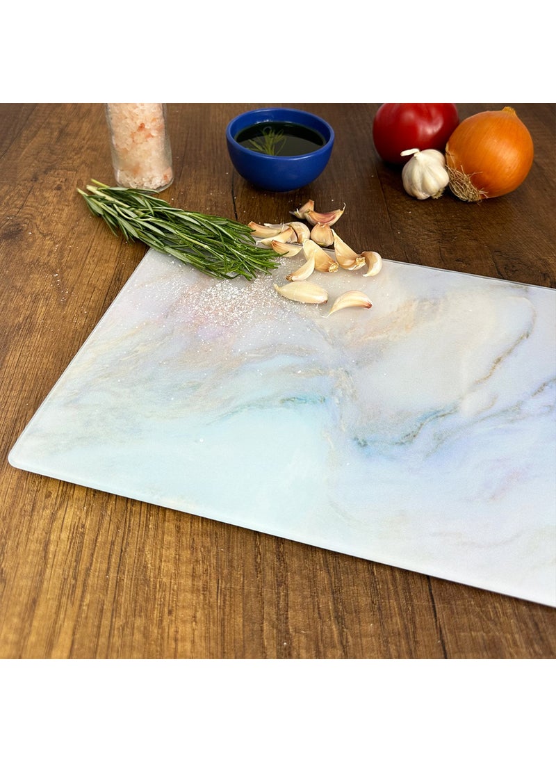 DECORITA Supreme Marble Look | Glass Cutting Board - Glass Cutting Table | 20cm x 30cm  - Image 5
