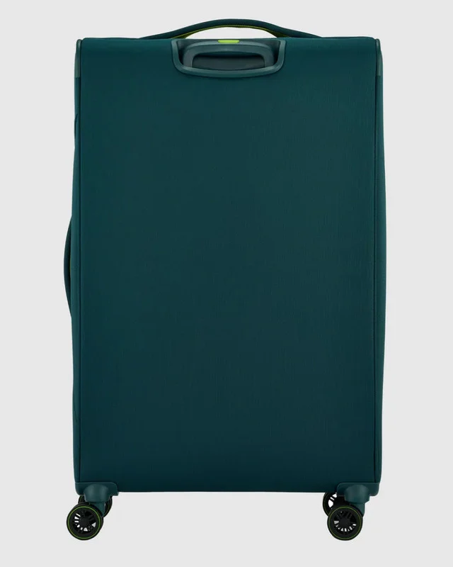 American Tourister  Applite 5 Suitcase, Check-In Size 82 cm / 31 inch, 4 Spinner Wheels, Soft Top, 100% Recycled Pet, Varsity Green|Antimicrobial Lining|Expandable|Front Pocket - 3 Years Global Warranty  | Best Price UAE