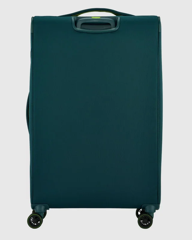 American Tourister  Applite 5 Suitcase, Check-In Size 82 cm / 31 inch, 4 Spinner Wheels, Soft Top, 100% Recycled Pet, Varsity Green|Antimicrobial Lining|Expandable|Front Pocket - 3 Years Global Warranty  | Best Price UAE