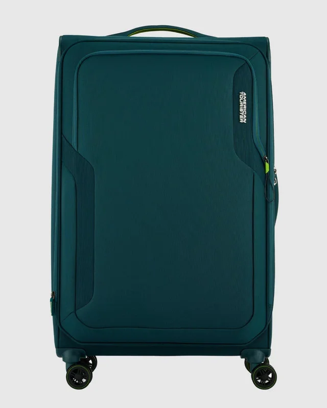 American Tourister Applite 5 Suitcase, Check-In Size 82 cm / 31 inch, 4 Spinner Wheels, Soft Top, 100% Recycled Pet, Varsity Green|Antimicrobial Lining|Expandable|Front Pocket - 3 Years Global Warranty