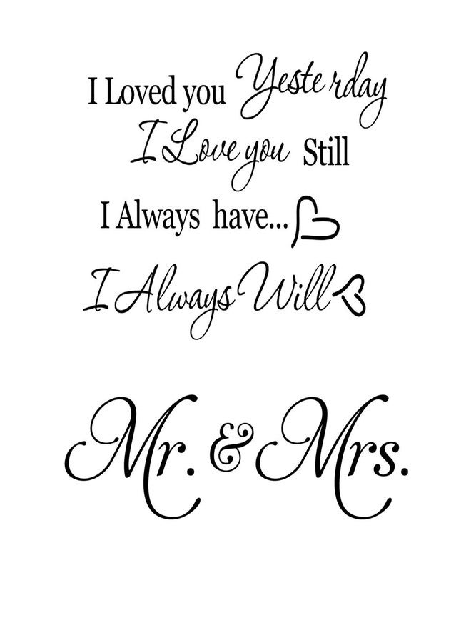 ADECNS I Loved You Yesterday I Love You Still Wall Decals Mr and Mrs Wall Decal Sticker Vinyl Quote Art Home Decor for Couple Bedroom - Image 1