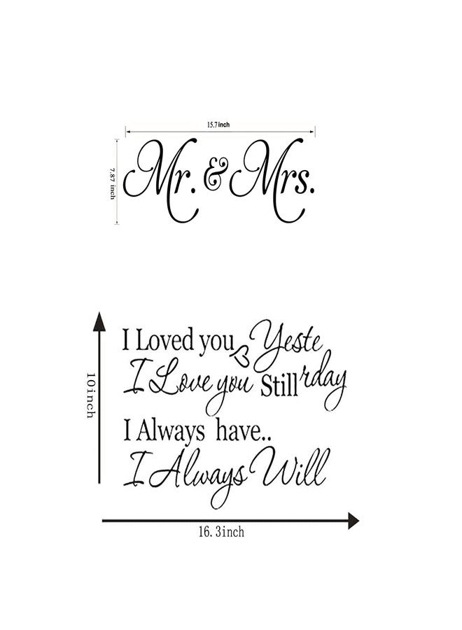 ADECNS I Loved You Yesterday I Love You Still Wall Decals Mr and Mrs Wall Decal Sticker Vinyl Quote Art Home Decor for Couple Bedroom - Image 4