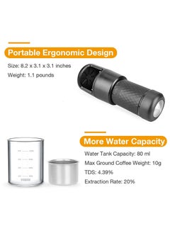 STARESSO Portable Espresso Maker Small Eepresso Cappuccino Coffee Machine,Travel Coffee Maker Small Press Hand Coffee Maker Espresso Machine for Camping, Travel Office Home Sailing  - Image 3