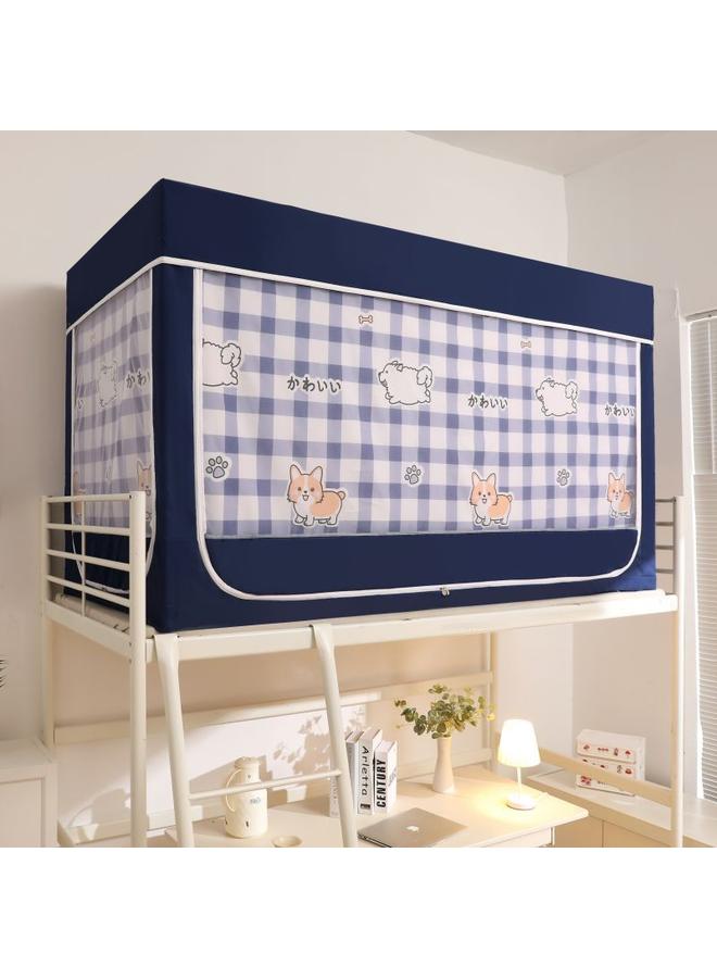 Bluejw RKT4 Student Dormitory Bed Curtain Plus Mosquito Net Integrated Upper Bunk Lower Bunk Full Shading Anti-mosquito Universal Zipper With Bracket - Image 1