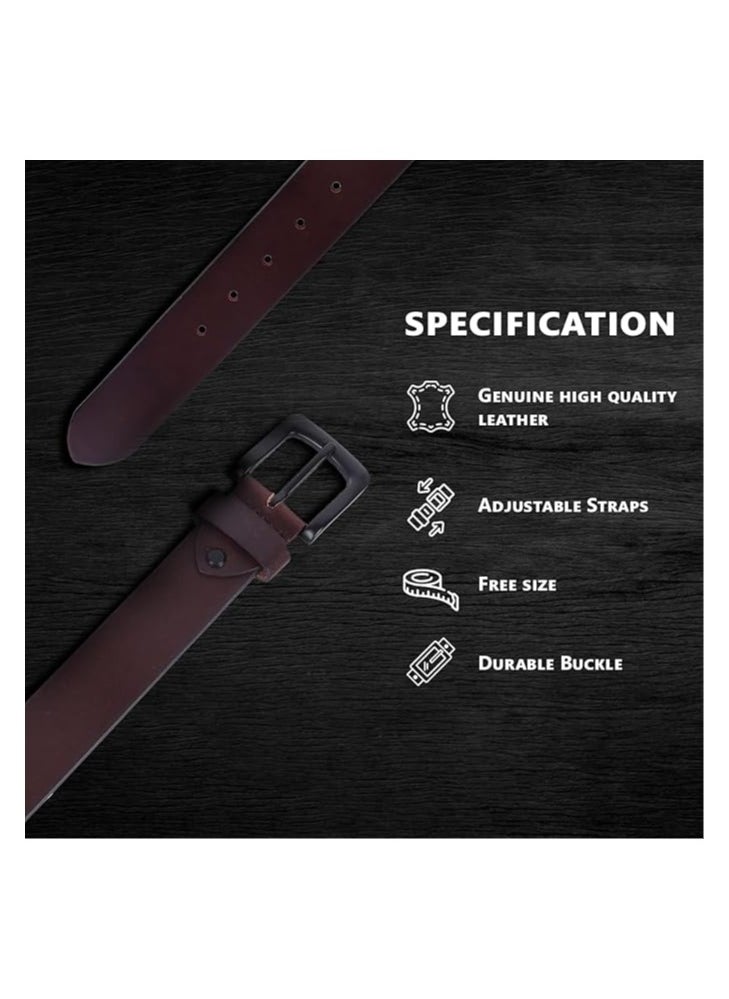 HAMMONDS FLYCATCHER - HAMMONDS FLYCATCHER Genuine Leather Belt for Men - Adjustable Waistband up to 46 Inches Belt for Jeans & Dress Pants - 1.5" Width - Zinc Casted Buckle - Formal & Casual Wear - Branded Mens Belt - Image 1