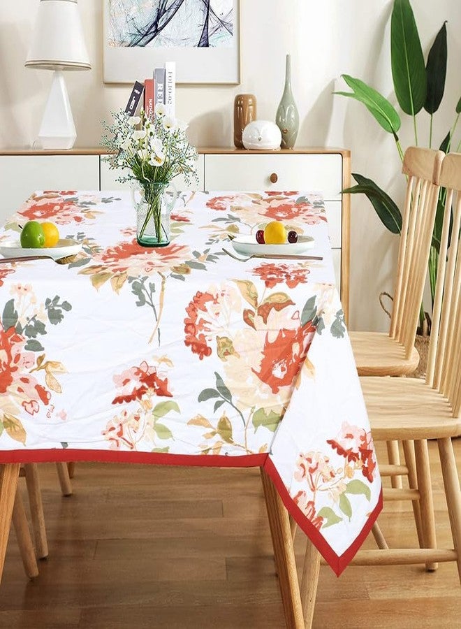 Texstylers Pure Cotton 36 x 36 Inches Printed 2 Seater Square Coffee Table Cloth Cover, Orange Red - Image 1