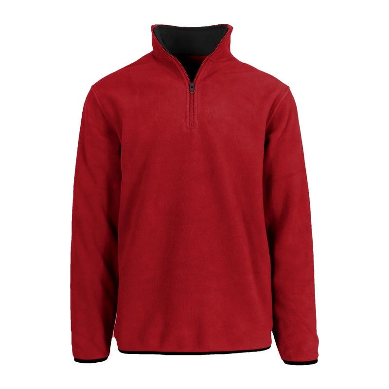 JH DESIGN GROUP Menâ€™s Quarter Zip Thermal Fleece Pullover Long Sleeve Sweatshirt Mid Weight Sweater in 6 Colors (US, Alpha, Large, Regular, Regular, Red) - Image 1