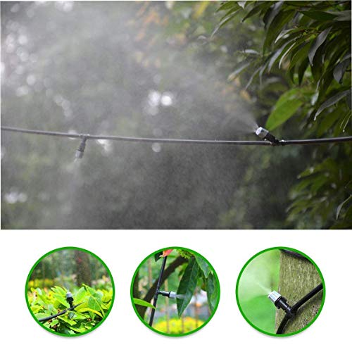 DIY Crafts Pack of 50 Pcs, Nozzles & Tee Joints, Plastic Spray Nozzles Water Misting Fog Cooling Nozzles Atomizing Sprinkler Head F(Pack of 50 Pcs, Nozzles & Tee Joints) - Image 5