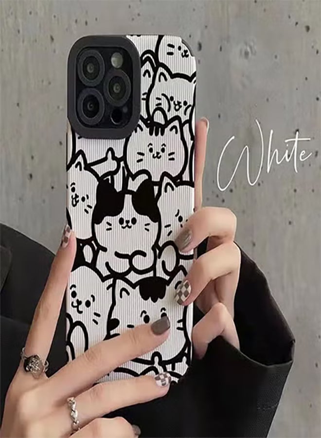 COVERSCART Protective Case Cover For Apple iPhone 13 Pro Max Cute Cats Design White - Image 2