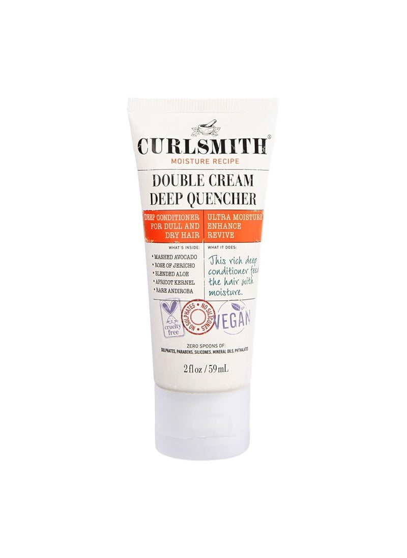 CURLSMITH CURLSMITH - Double Cream Deep Quencher - Vegan Moisturising Deep Conditioner for Ultra Dry, Wavy, Curly or Coily Hair (2oz)  - Image 1