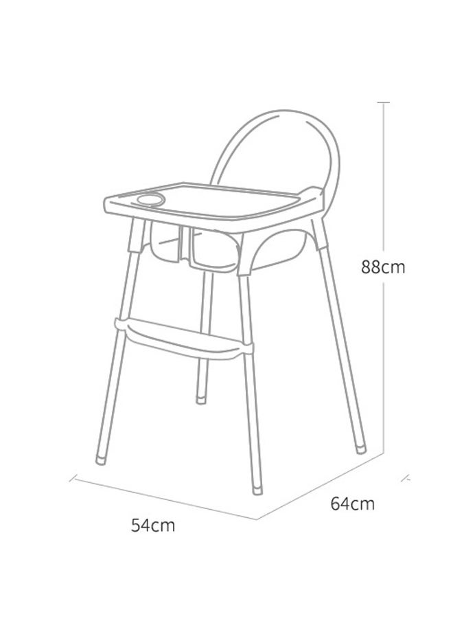 keke - Adjustable High Chair With Dining Tray And Safety Seat Belt with Cushion For Children - Image 1