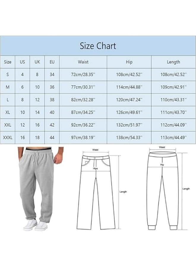 Men's Fleece Sweatpants Relaxed Fit Athletic Drawstring Pants Open Bottom Casual Jogging Sweat Pants with Pockets XL  - Image 3