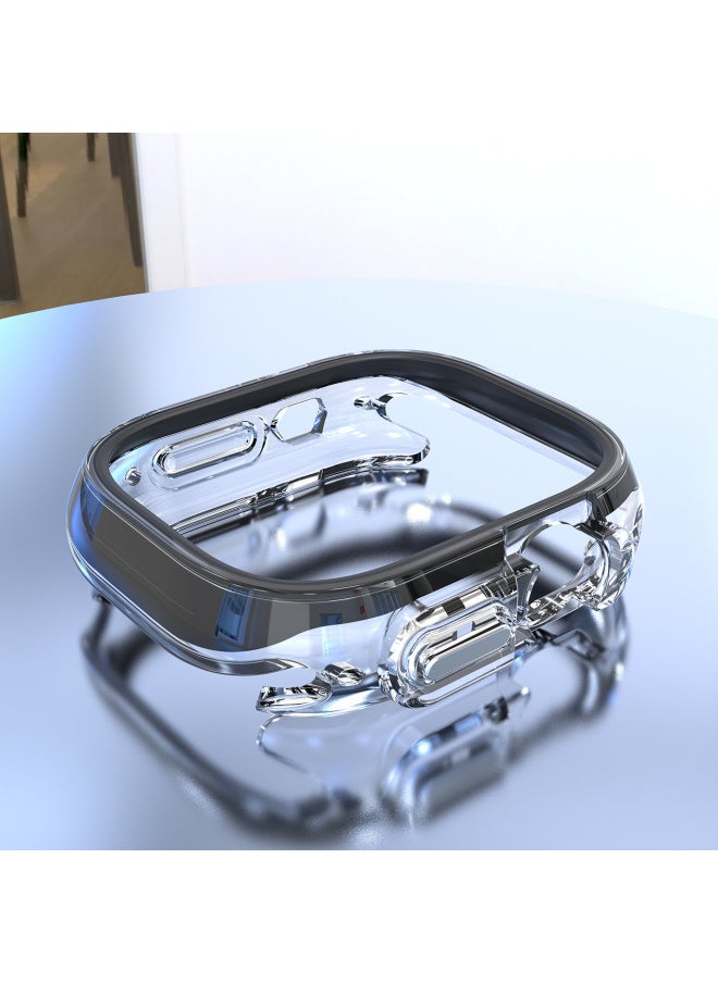 Generic - Transparent For Apple Watch Case Suitable For Tpu Half Pack Hollow Plating Iwatch8 Dopamine For Apple Watch Case-颜色:珍珠白-外型尺寸:49MM - Image 1