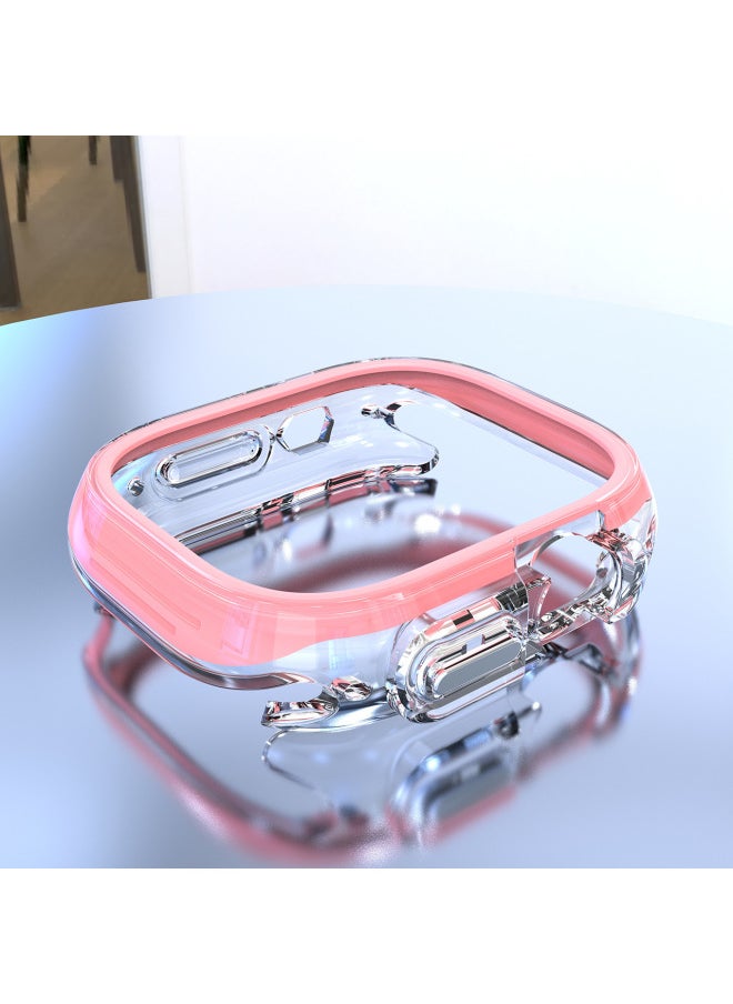 Generic - Transparent For Apple Watch Case Suitable For Tpu Half Pack Hollow Plating Iwatch8 Dopamine For Apple Watch Case-颜色:珍珠白-外型尺寸:49MM - Image 1
