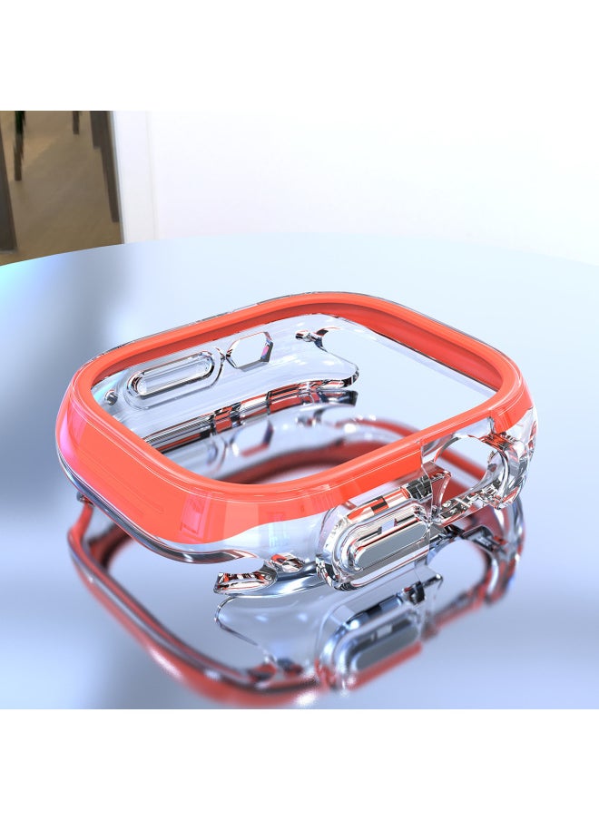 Generic - Transparent For Apple Watch Case Suitable For Tpu Half Pack Hollow Plating Iwatch8 Dopamine For Apple Watch Case-颜色:珍珠白-外型尺寸:49MM - Image 1