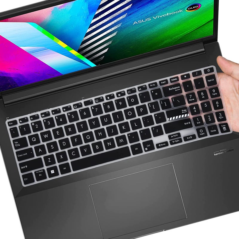Saco غطاء واقي للوحة مفاتيح اللابتوب متوافق مع ASUS Vivobook 16X (2022) M1603QA-MB742WS | M1603QA-MB512WS | M1603QA-MB711WS | M1603QA-MB712WS - أسود - Image 1