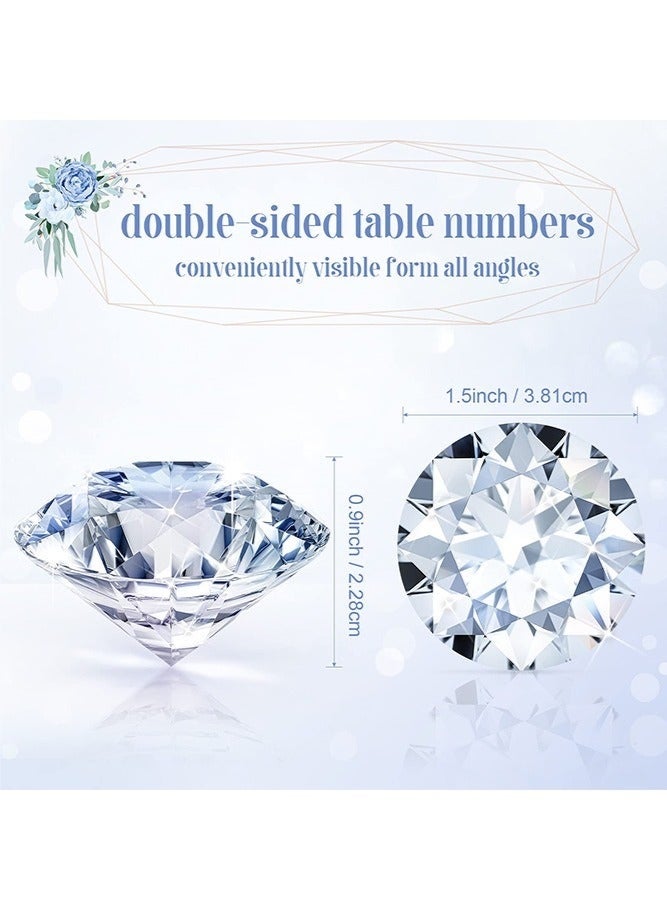RIKA 15 Pack Diamond Place Card Holders Stands, Acrylic Crystal Table Card Stands for Wedding, Party Decoration, Baby Shower, Table Decorations (Clear) - Image 3