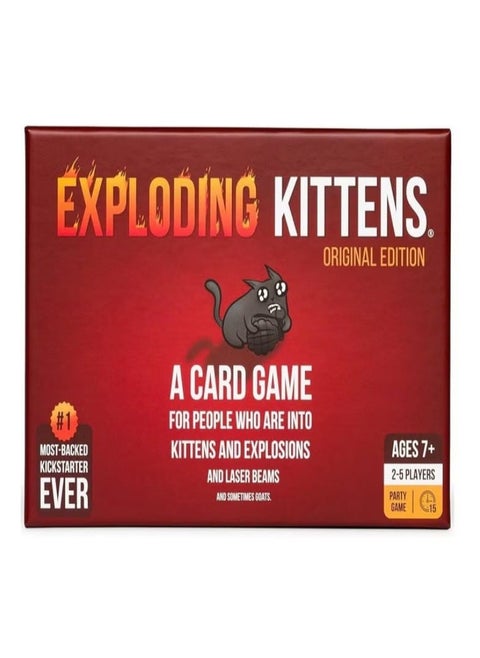Exploding Kittens Original Edition - Hilarious Family Card Game - Party Game for Ages 7 and Up - 56 Cards - 2-5 Players - 15 Minutes of Play