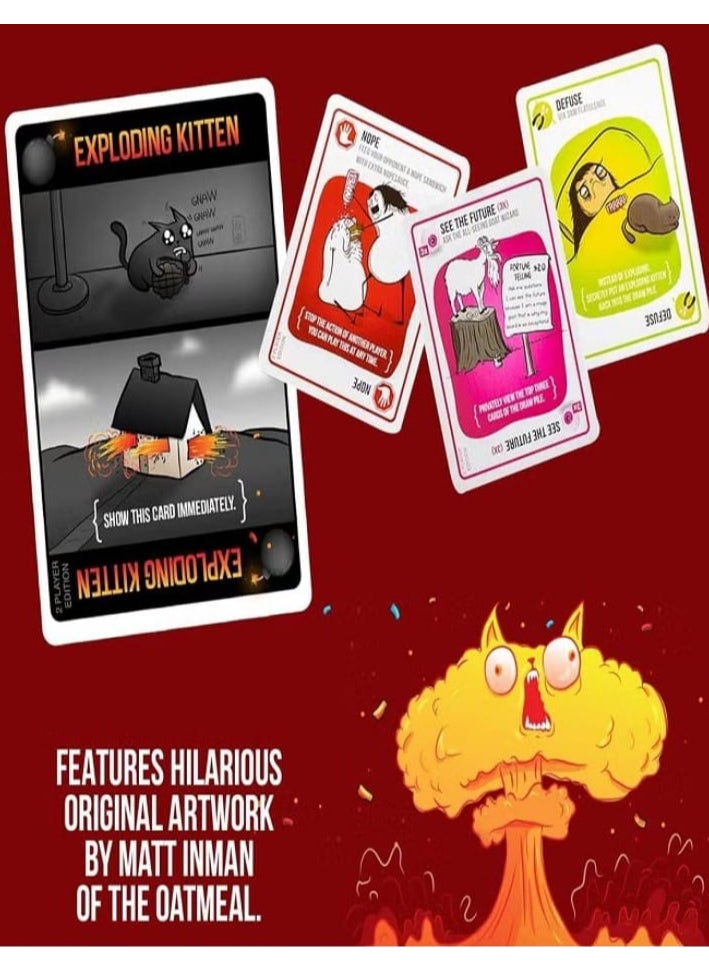 Exploding Kittens Original Edition - Hilarious Family Card Game - Party Game for Ages 7 and Up - 56 Cards - 2-5 Players - 15 Minutes of Play