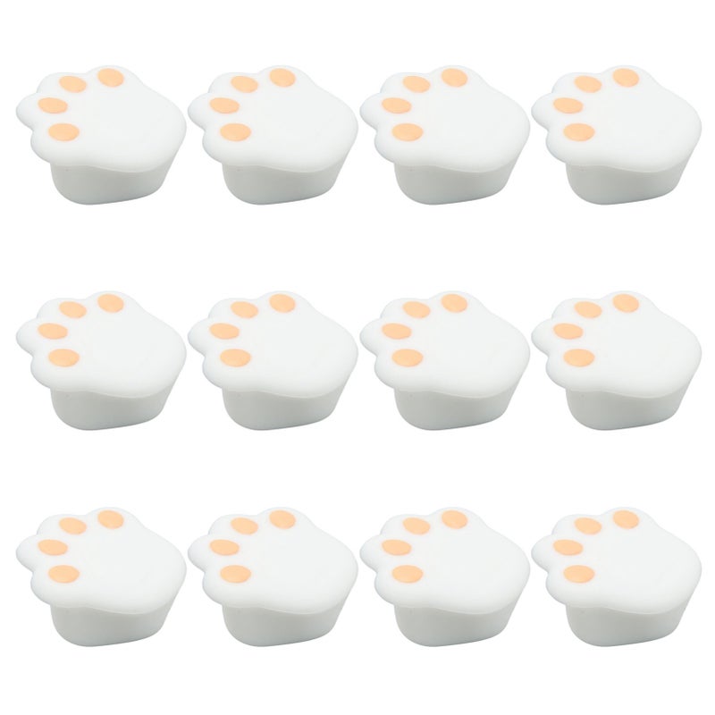 12 Pcs Corner Protector Cat Paw Shape Silicone Material 3.8x3.8x1.9cm Flexible Furniture Corner Bumper Guards Pure White - Image 1
