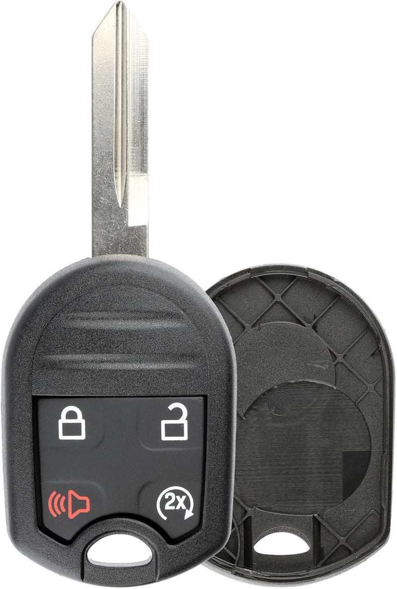 KeylessOption Keyless Entry Remote Uncut Blank Ignition Key Blade Fob Shell Case Cover Buttons for F-150 F-250 Explorer Edge - Image 1
