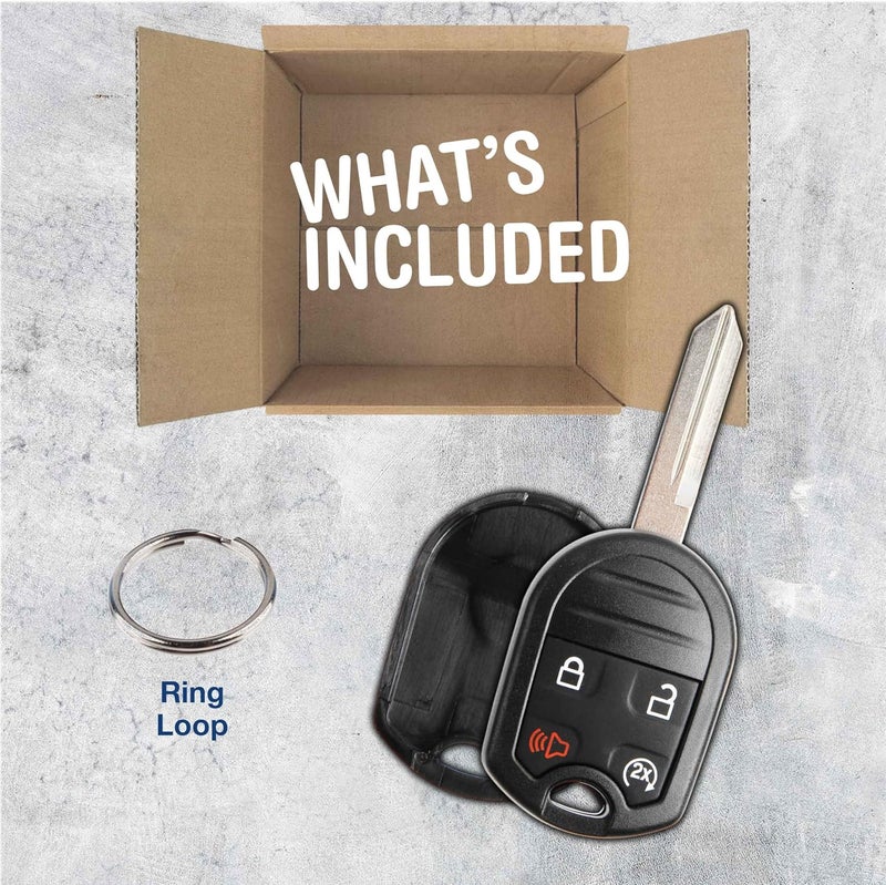 KeylessOption Keyless Entry Remote Uncut Blank Ignition Key Blade Fob Shell Case Cover Buttons for F-150 F-250 Explorer Edge - Image 4