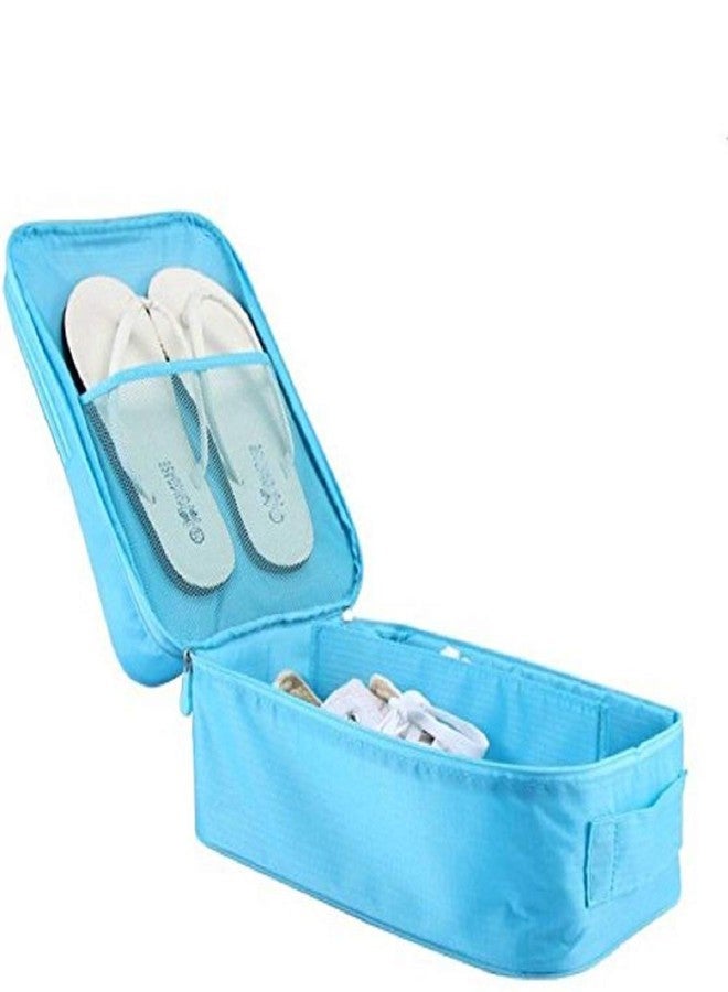 ستايليز 7 في 1 حقائب سفر من النايلون لغسيل الملابس ومستحضرات التجميل والمكياج، مكعبات تنظيم التعبئة مع حقيبة أحذية (أزرق سماوي_S1037-مجموعة من 6 قطع مكعبات التعبئة + حقيبة أحذية زرقاء سماوية_S1095) - Image 4