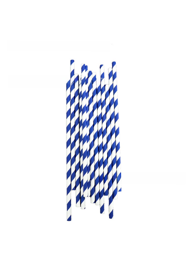 Generic Travel Adventure Retirement Party Supplies Blue paper straw 10p 