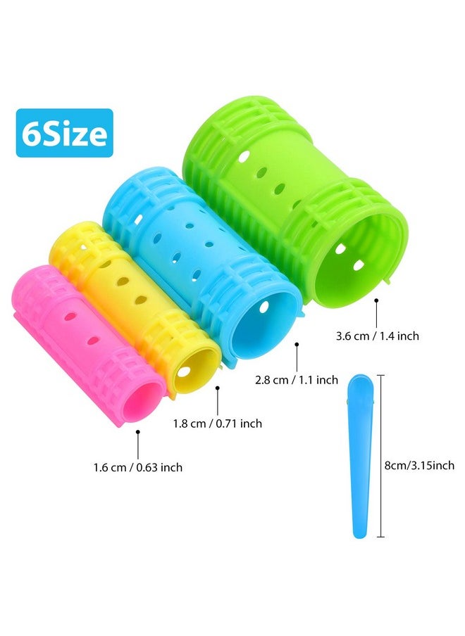 WILLBOND 65 Pieces Magnetic Rollers Plastic Rollers Hair Curlers Set 4 Sizes for Long Medium Short Hair, Duck Hair Clips Hairnet Hairdressing Styling Tool  - Image 2