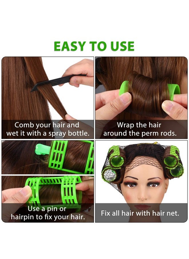 WILLBOND 65 Pieces Magnetic Rollers Plastic Rollers Hair Curlers Set 4 Sizes for Long Medium Short Hair, Duck Hair Clips Hairnet Hairdressing Styling Tool  - Image 4
