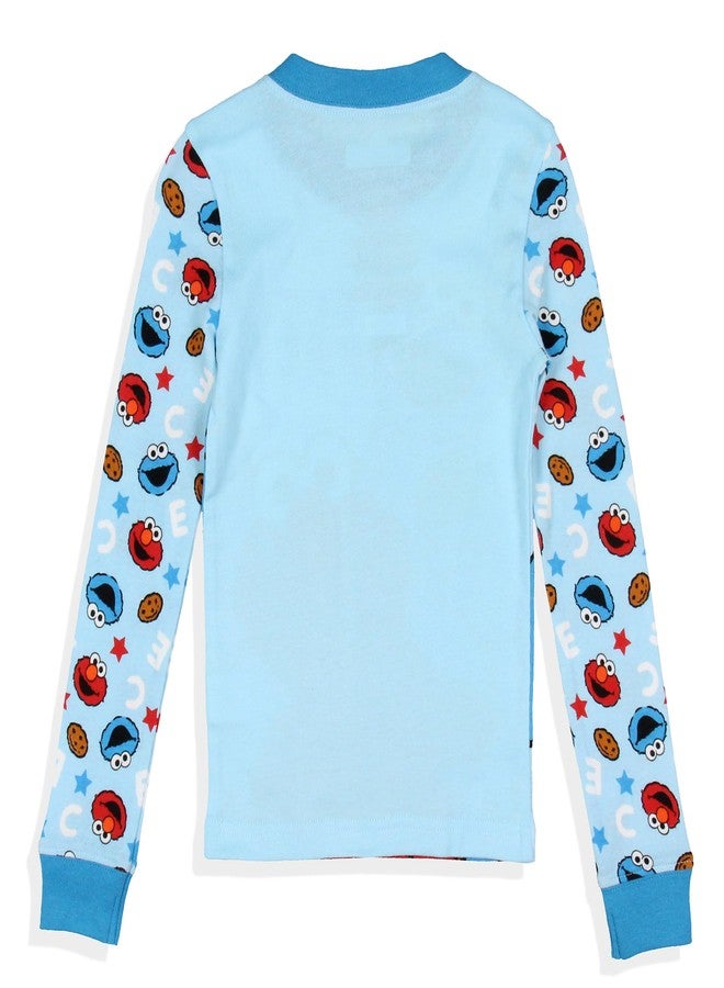 INTIMO Sesame Street Toddler Boys' Cookie Monster Elmo Best Pals 2 Piece Long Sleeve Pajama Set (2T) Blue - Image 4