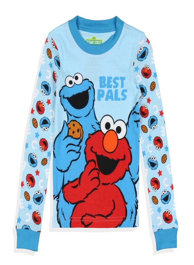 INTIMO Sesame Street Toddler Boys' Cookie Monster Elmo Best Pals 2 Piece Long Sleeve Pajama Set (2T) Blue - Image 3
