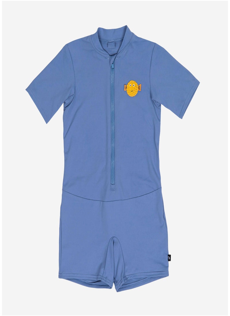 NABAIJI NABAIJI by DECATHLON, Baby swimming short sleeve and short leg suit - Blue  - Image 1