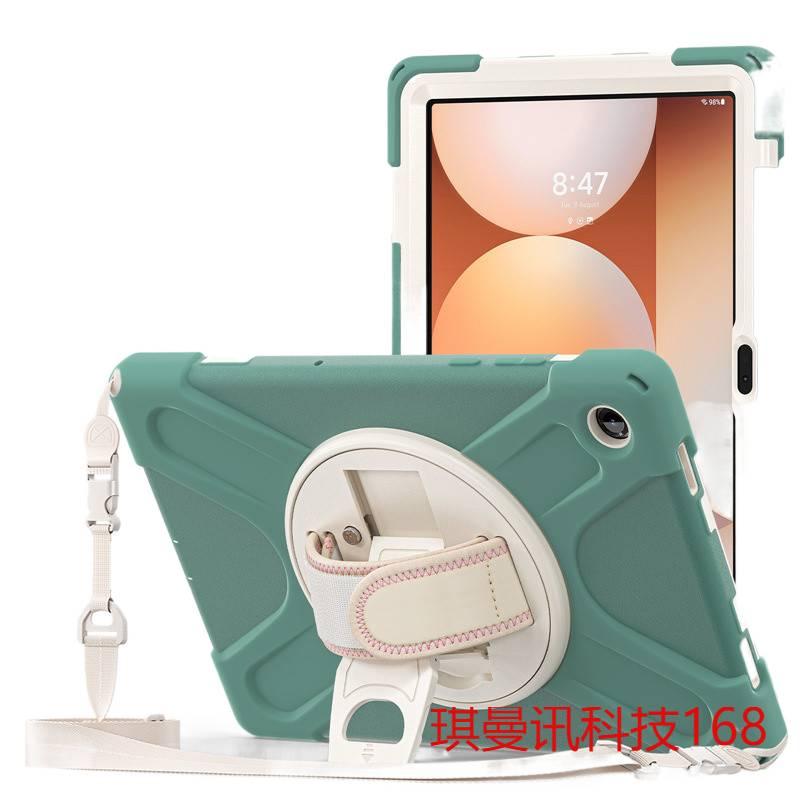 GLX حافظة سامسونج تاب قابلة للطي متوافقة مع Samsung Galaxy Tab A11 Plus / Samsung Galaxy Tab A11 باللون أحمر مع غطاء حماية ووظيفة حامل وحمل يومي للتابلت بوظيفة حامل باللون الأحمر Sams. - Image 3