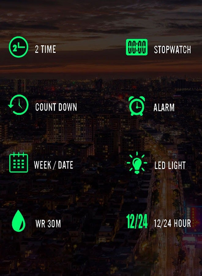 نافيفورس ساعات رجالية رقمية LED للأعمال بسوار من الفولاذ المقاوم للصدأ مع ساعة إيقاف وساعة توقيت إلكترونية كلاسيكية - Image 5