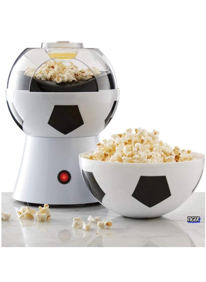 TIGER Popcorn Machine 1200W – Electric Hot Air Popcorn Maker, Ready in 2 Minutes, Oil-Free & Grease-Free, Easy to Clean, Football Edition Design – Perfect for Game Day, Parties & Family Fun  - Image 1