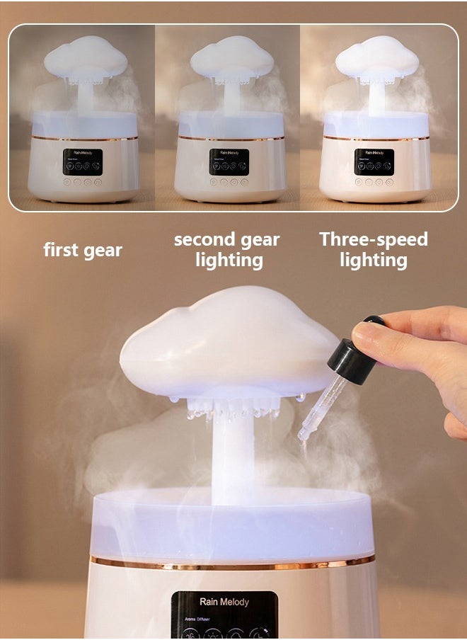 Generic - Cloud Humidifier Rain Water Drip 300ML Mushroom Cloud Diffuser Rain Aromatherapy Essential Oil Diffuser Rain Drop Humidifier with 7 Colors Night Lights for for Bedroom and Desk - Image 1