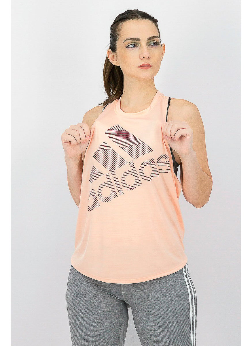 Adidas Women Badge Of Sport Tank Top, Glow Pink  - Image 1
