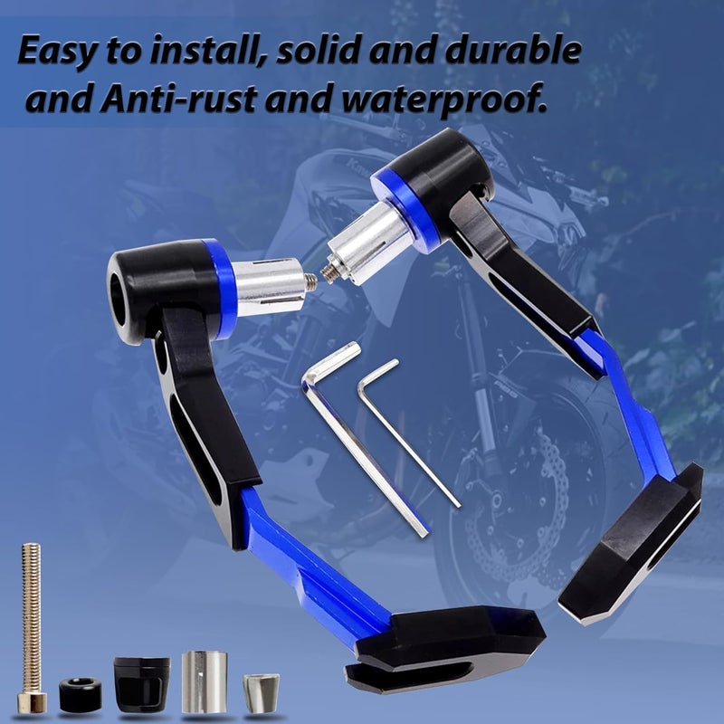 Taç Universal Motorcycle Handlebar Brake Clutch Lever Guard, CNC Aluminium Hand Protector,Pack of 2 (Blue) - Image 3
