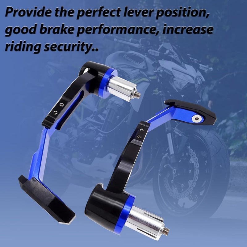 Taç Universal Motorcycle Handlebar Brake Clutch Lever Guard, CNC Aluminium Hand Protector,Pack of 2 (Blue) - Image 2