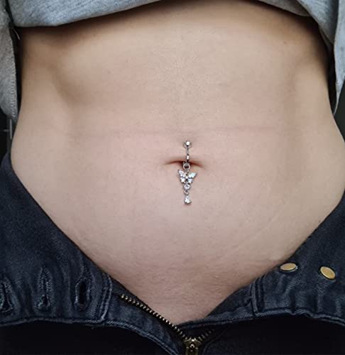 MODRSA Fake Belly Ring - Silver Clip on Belly Piercing Ring - Image 2