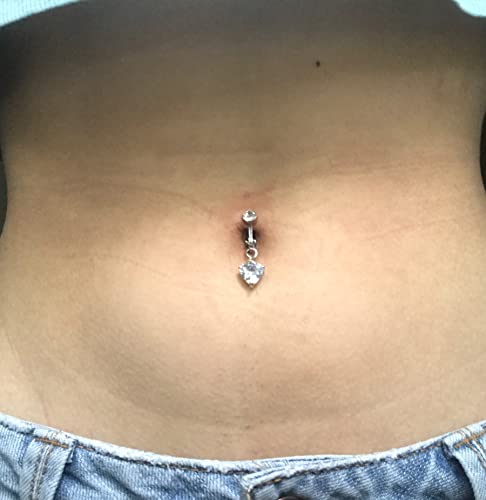 MODRSA Fake Belly Ring - Silver Clip on Belly Piercing Ring - Image 3