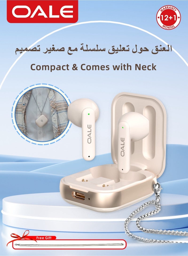 OALE iFree 14 Green TWS Earbuds, 35H Playtime, ENC Noise Cancellation, Smart Touch Sensor, Comes with Neck-Hanging Chain, Bluetooth 5.4, Type-C Charging Case - Image 2