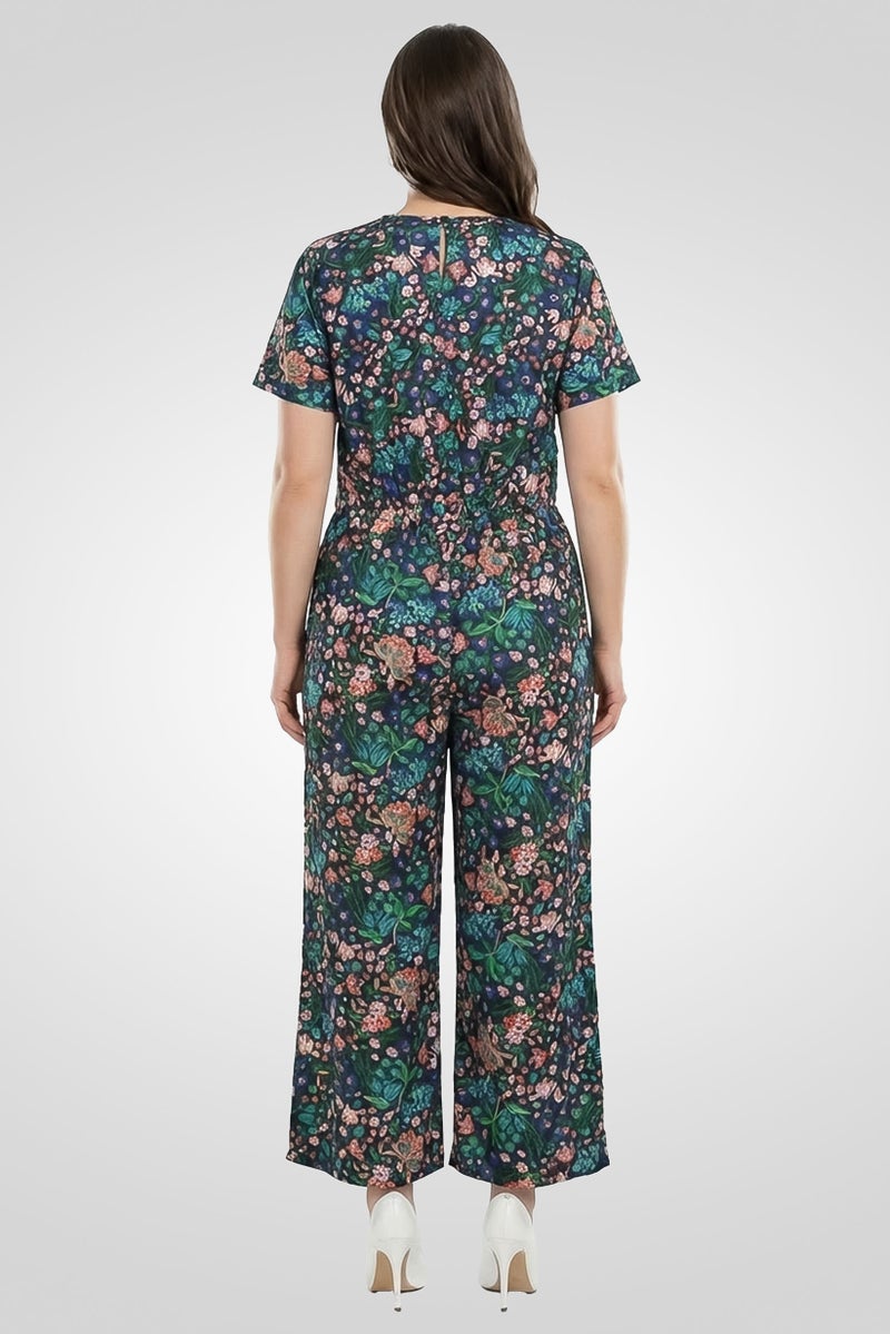 Willow & Whistle بدلة نسائية بطباعة شاملة بأكمام قصيرة، متعددة الألوان - Image 4