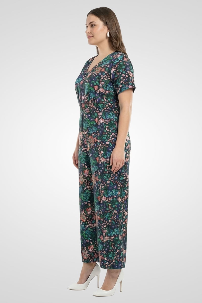 Willow & Whistle بدلة نسائية بطباعة شاملة بأكمام قصيرة، متعددة الألوان - Image 3