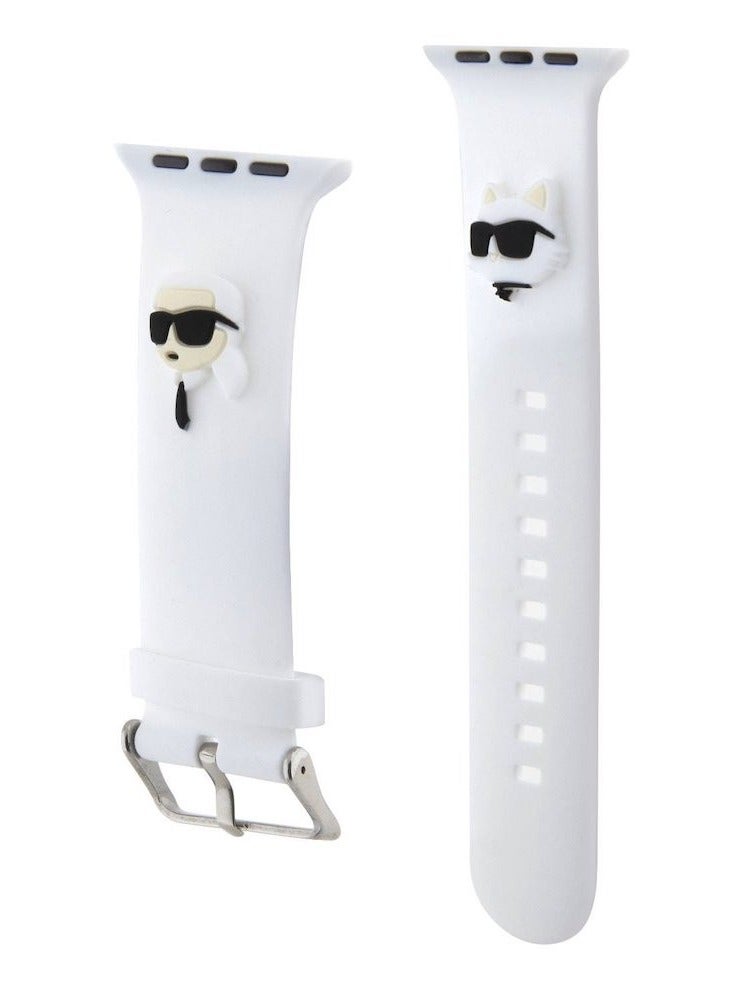 iBAND CAT SPORTS BAND on White Silicone Band Apple Watch 42/44/45/46/49 MM - Image 1