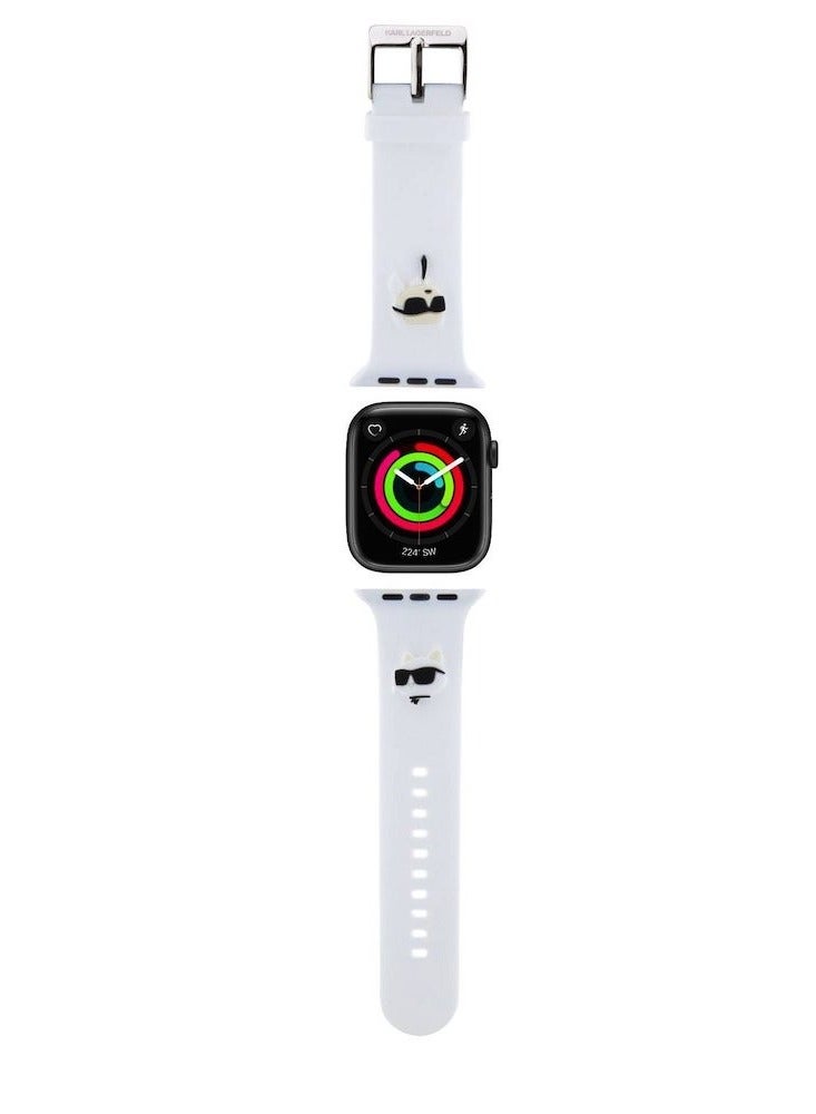 iBAND CAT SPORTS BAND on White Silicone Band Apple Watch 42/44/45/46/49 MM - Image 2